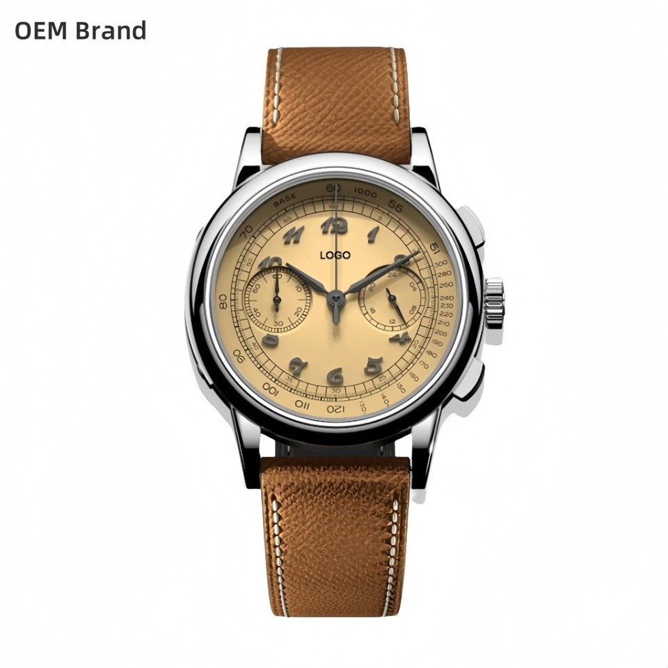Gwylio Cronograff Cwarts 39mm gyda Seiko VK64