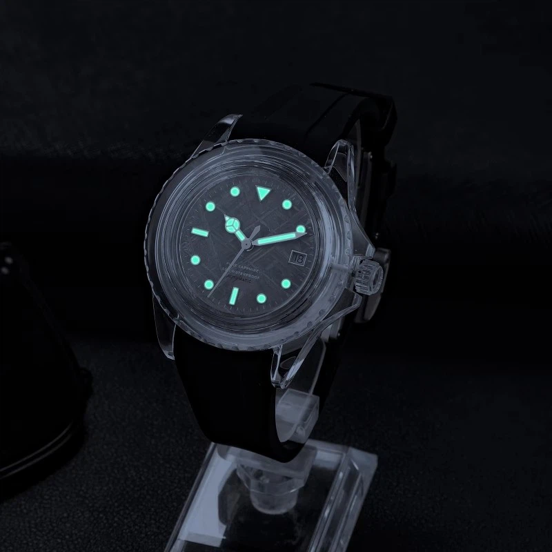 OEM Luxury Sapphire Crystal Meteorite Dial Watch For Men