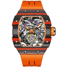 Gwylio Chwaraeon Sgerbwd Tourbillon Awtomatig